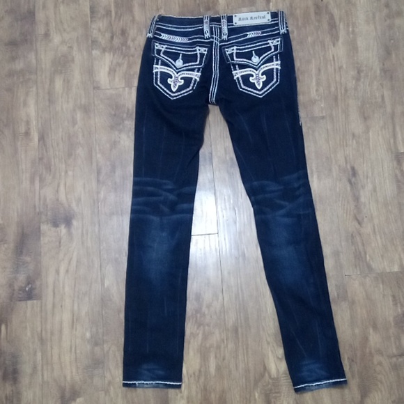Rock Revival NWOT Women's 26 Tricia Skinny Embellished Embroidered - Picture 2 of 7